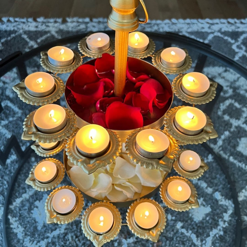 Two Layer Diya Urli - 18 Candle Holders