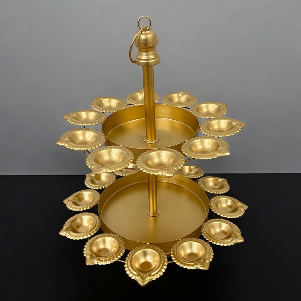 Two Layer Diya Urli - 18 Candle Holders
