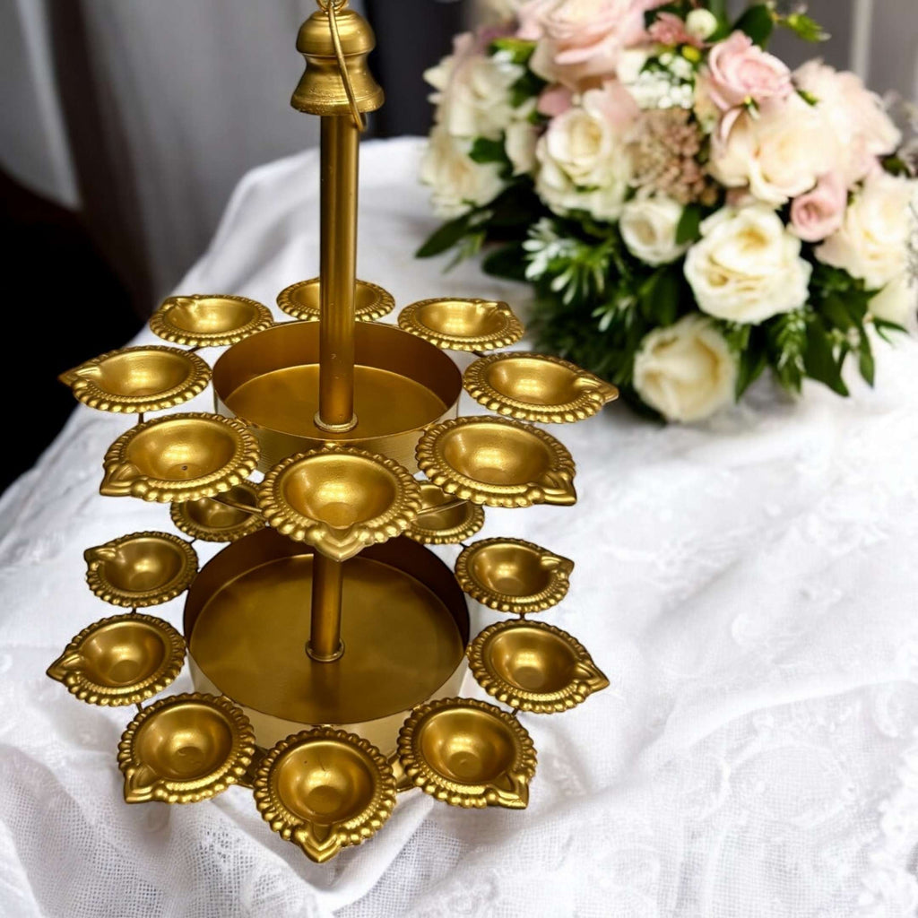 Two Layer Diya Urli - 18 Candle Holders