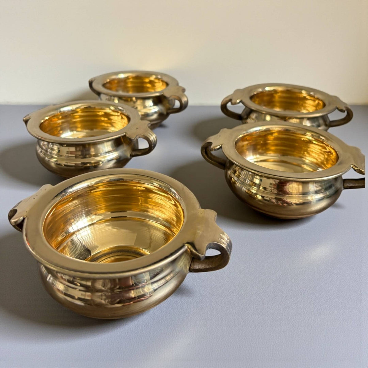 Set of 5 Brass Mini Urli - Prasad Bowl
