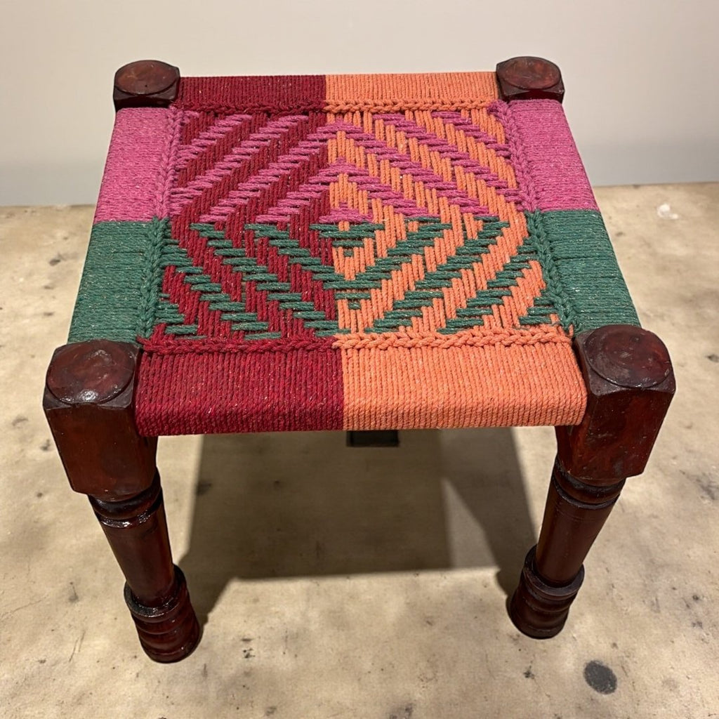 Charpai Rope Stool - Boho Dressing Stool, 9 Colors