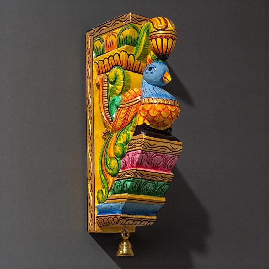 12-Inch Wall Corbel - Hand-Carved Peacock or Elephant Bracket