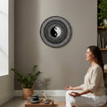 24-Inch Yin Yang Wall Art - Hand-Painted Mandala Panel